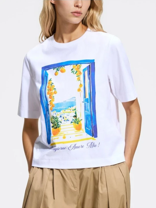 Zdjęcie produktu Reserved - Bawełniany t-shirt z nadrukiem - biały