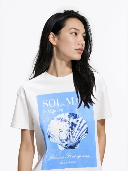 Zdjęcie produktu Reserved - Bawełniany t-shirt z nadrukiem - biały