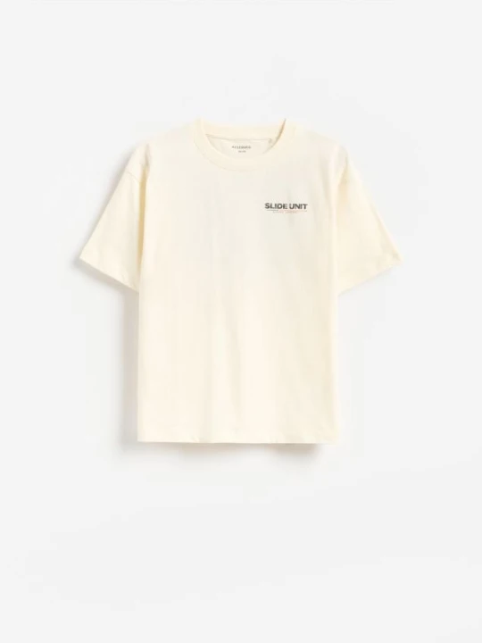 Zdjęcie produktu Reserved - Bawełniany t-shirt z nadrukiem - biały