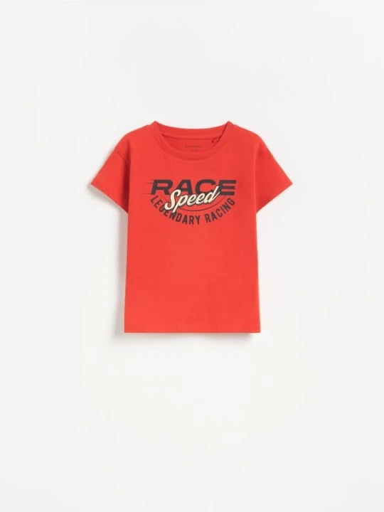 Zdjęcie produktu Reserved - Bawełniany t-shirt z nadrukiem - czerwony