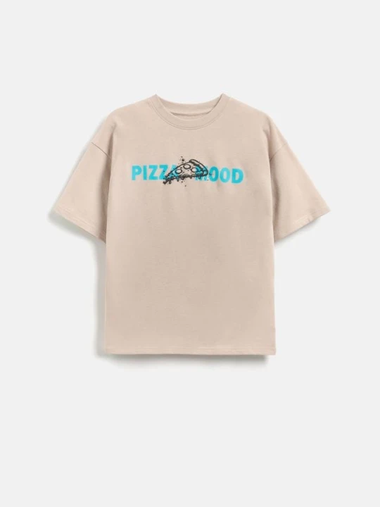 Zdjęcie produktu Reserved - Bawełniany t-shirt z nadrukiem - jasnoszary
