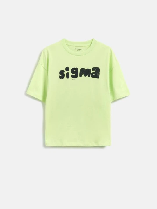 Zdjęcie produktu Reserved - Bawełniany t-shirt z nadrukiem - jasnożółty