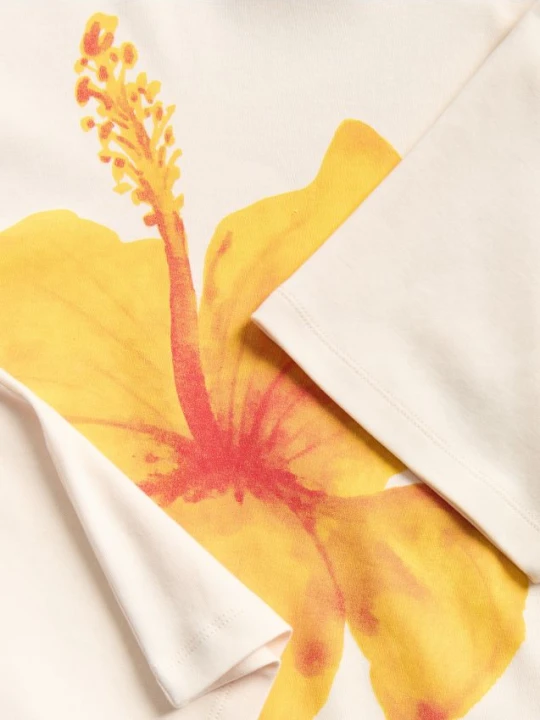 Zdjęcie produktu Reserved - Bawełniany t-shirt z nadrukiem - kremowy