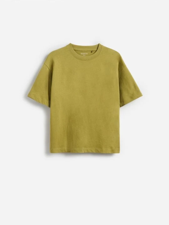 Zdjęcie produktu Reserved - Bawełniany t-shirt - zielony