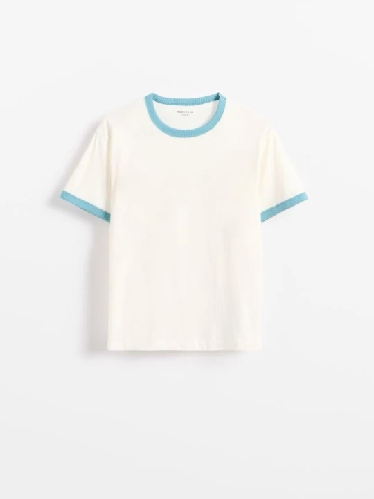 Zdjęcie produktu Reserved - Bawełniany t-shirt - złamana biel