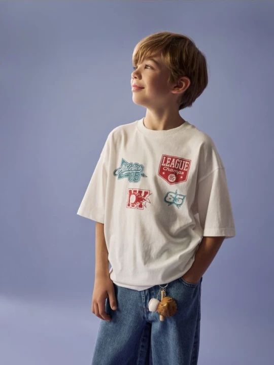 Zdjęcie produktu Reserved - Bawełniany t-shirt - złamana biel