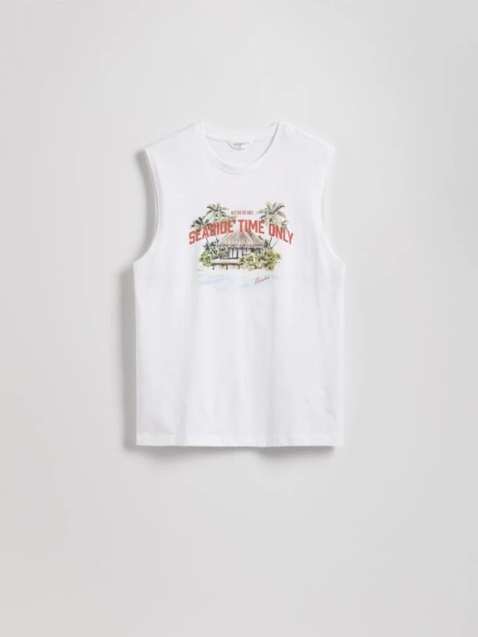 Zdjęcie produktu Reserved - Bawełniany tank top - biały