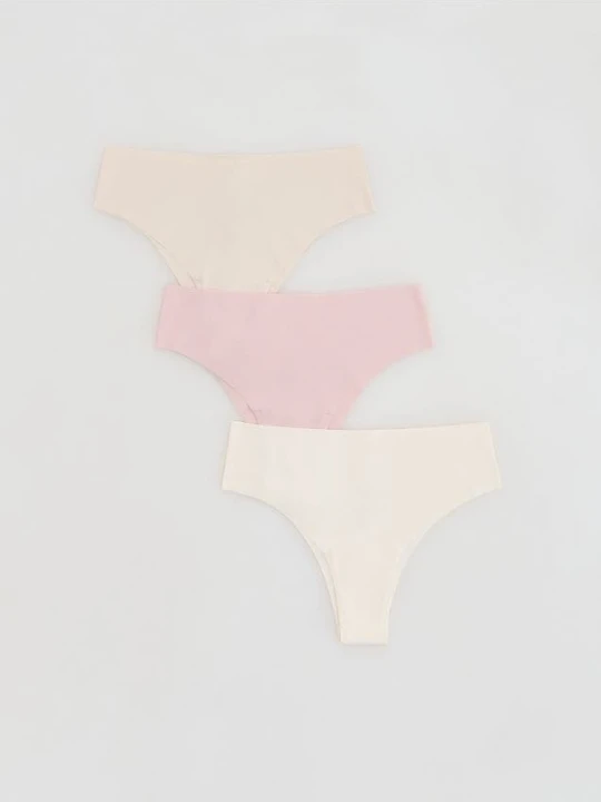 Zdjęcie produktu Reserved - Bezszwowe majtki hipster 3 pack - kremowy