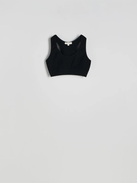 Zdjęcie produktu Reserved - Bezszwowy top w stylu sportowym - czarny