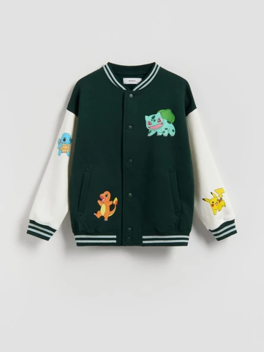 Zdjęcie produktu Reserved - Bluza bomber Pokémon - ciemnozielony