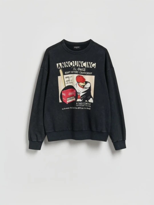 Zdjęcie produktu Reserved - Bluza comfort fit z nadrukiem Coca-Cola - czarny