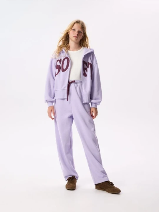 Zdjęcie produktu Reserved - Bluza dresowa z haftem - lawendowy