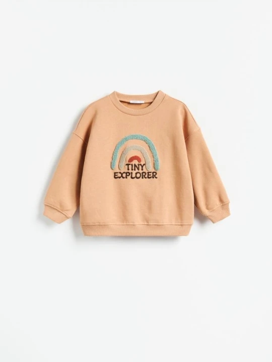 Zdjęcie produktu Reserved - Bluza oversize z bawełną - brzoskwiniowy