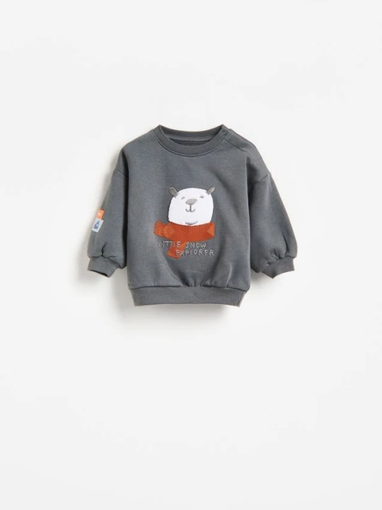 Zdjęcie produktu Reserved - Bluza oversize z bawełną - ciemnoszary