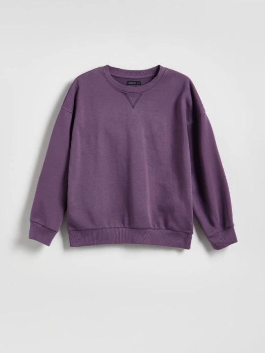 Zdjęcie produktu Reserved - Bluza oversize z bawełną - fioletowy