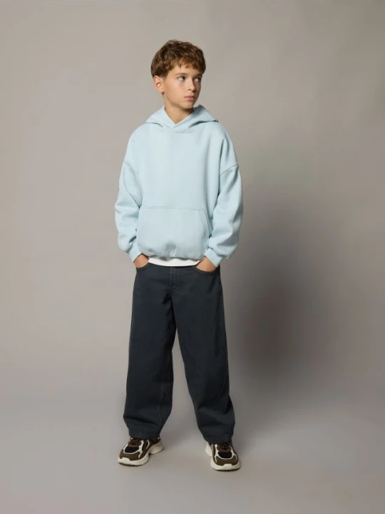 Zdjęcie produktu Reserved - Bluza oversize z bawełną - jasnoniebieski