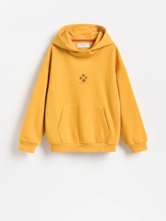 Zdjęcie produktu Reserved - Bluza oversize z bawełną - pomarańczowy