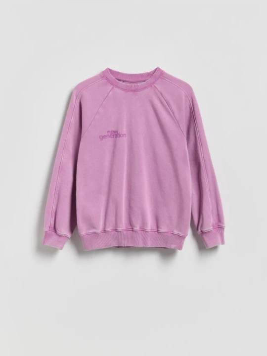 Zdjęcie produktu Reserved - Bluza oversize z efektem sprania - fuksja