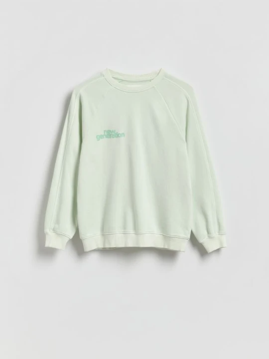 Zdjęcie produktu Reserved - Bluza oversize z efektem sprania - jasnoturkusowy