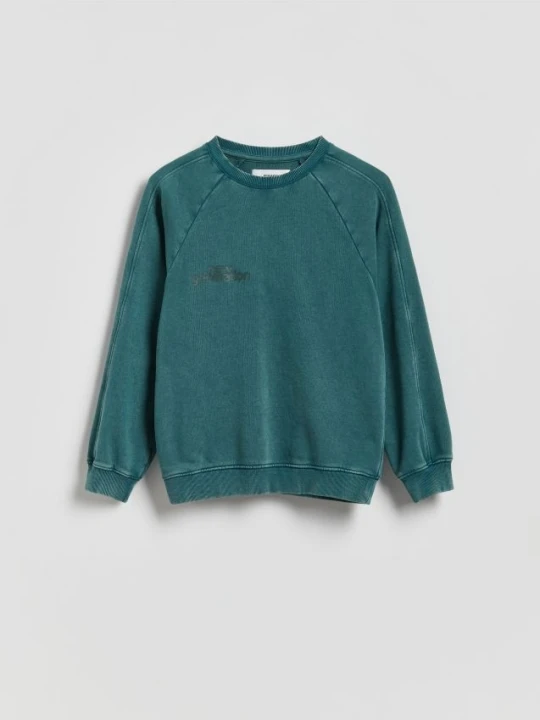 Zdjęcie produktu Reserved - Bluza oversize z efektem sprania - morski