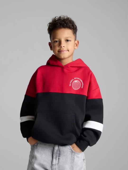 Zdjęcie produktu Reserved - Bluza oversize z kapturem - czerwony