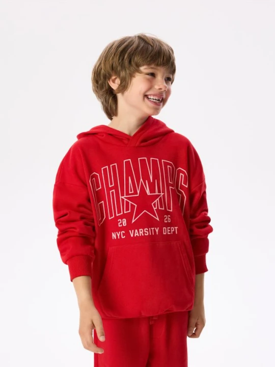 Zdjęcie produktu Reserved - Bluza oversize z kapturem - czerwony