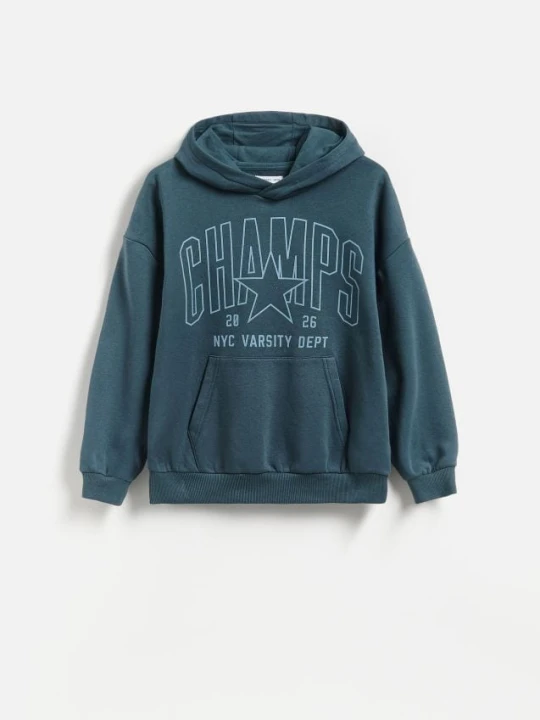 Zdjęcie produktu Reserved - Bluza oversize z kapturem - granatowy