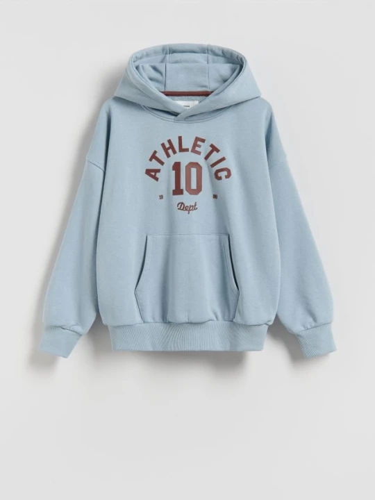 Zdjęcie produktu Reserved - Bluza oversize z kapturem - jasnoniebieski