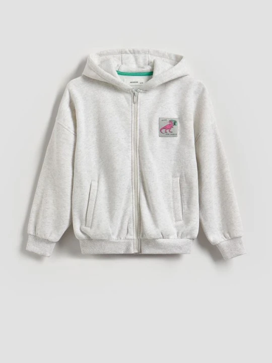 Zdjęcie produktu Reserved - Bluza oversize z kapturem - jasnoszary