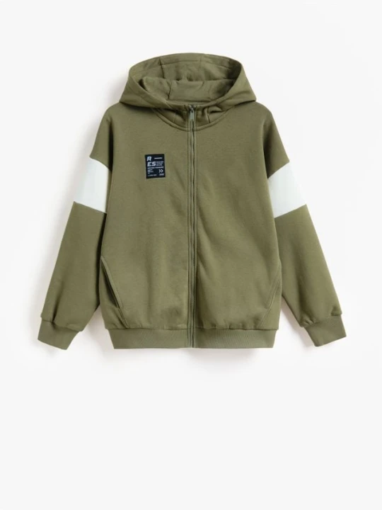 Zdjęcie produktu Reserved - Bluza oversize z kapturem - oliwkowy