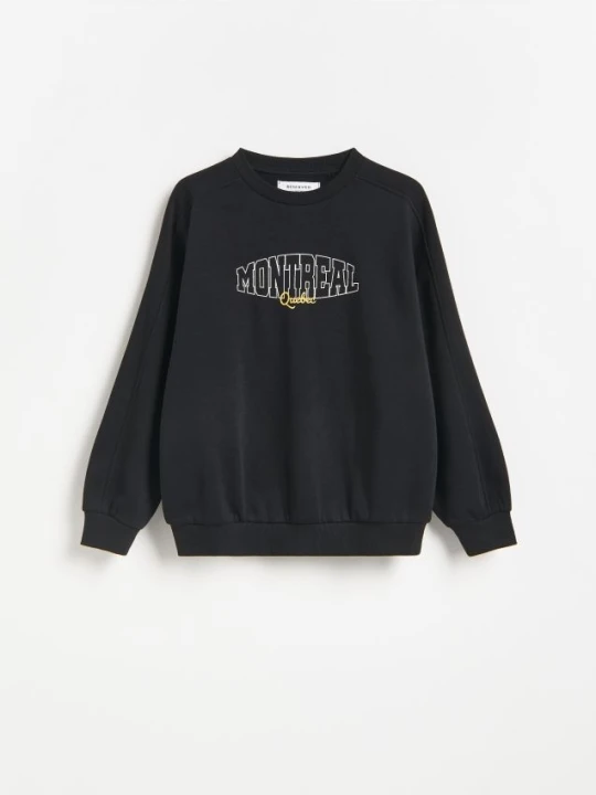 Zdjęcie produktu Reserved - Bluza oversize z nadrukiem - czarny