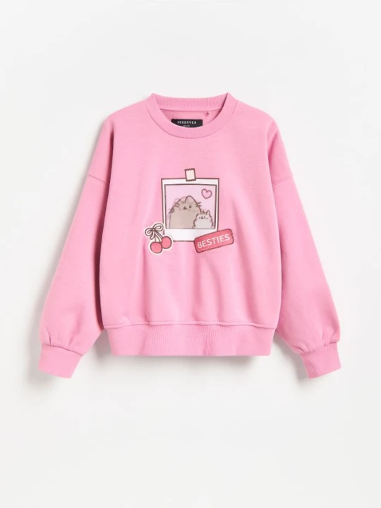 Zdjęcie produktu Reserved - Bluza Pusheen z aplikacją 3D - fioletowy