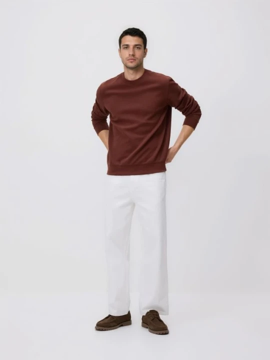 Zdjęcie produktu Reserved - Bluza regular z bawełną - brązowy