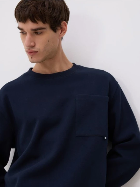 Zdjęcie produktu Reserved - Bluza regular z bawełną - granatowy