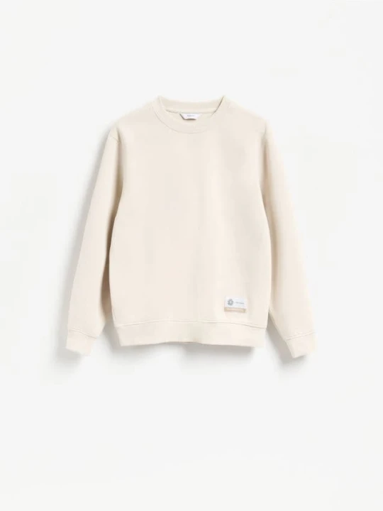 Zdjęcie produktu Reserved - Bluza regular z bawełną - złamana biel