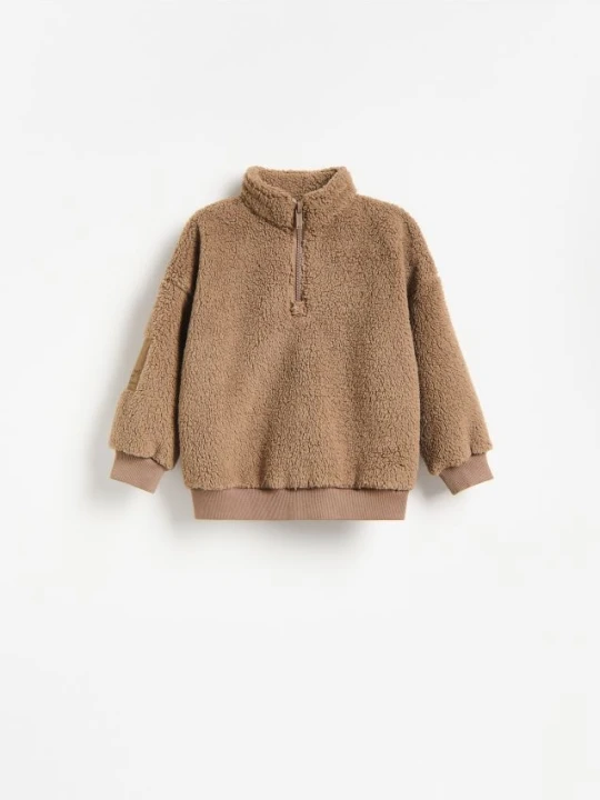 Zdjęcie produktu Reserved - Bluza sherpa ze stójką - brązowy