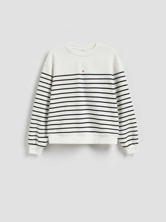 Zdjęcie produktu Reserved - Bluza w paski z haftem - wielobarwny