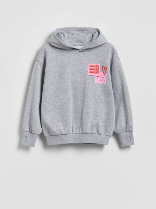 Zdjęcie produktu Reserved - Bluza z aplikacją na plecach - jasnoszary