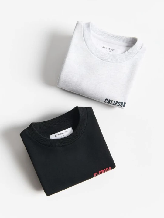 Zdjęcie produktu Reserved - Bluza z bawełną 2 pack - czarny