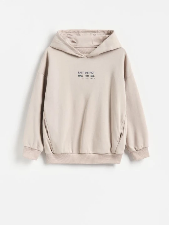 Zdjęcie produktu Reserved - Bluza z bawełną - beżowy