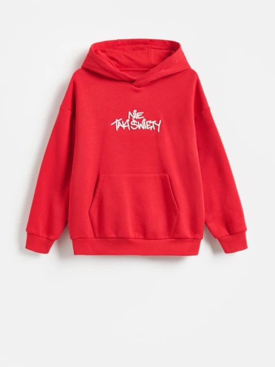Zdjęcie produktu Reserved - Bluza z bawełną - czerwony