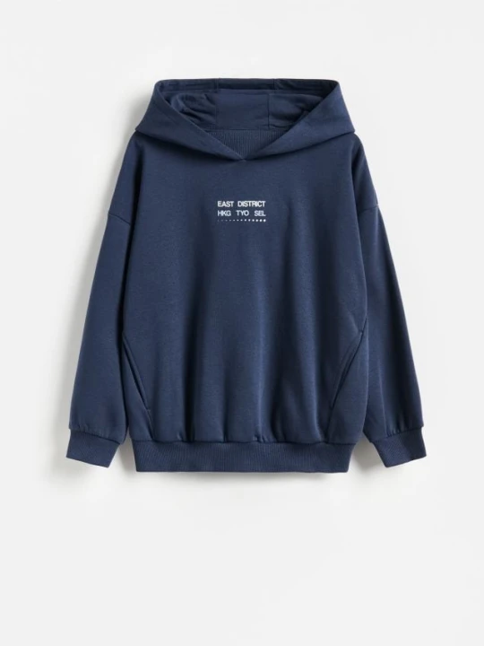 Zdjęcie produktu Reserved - Bluza z bawełną - granatowy