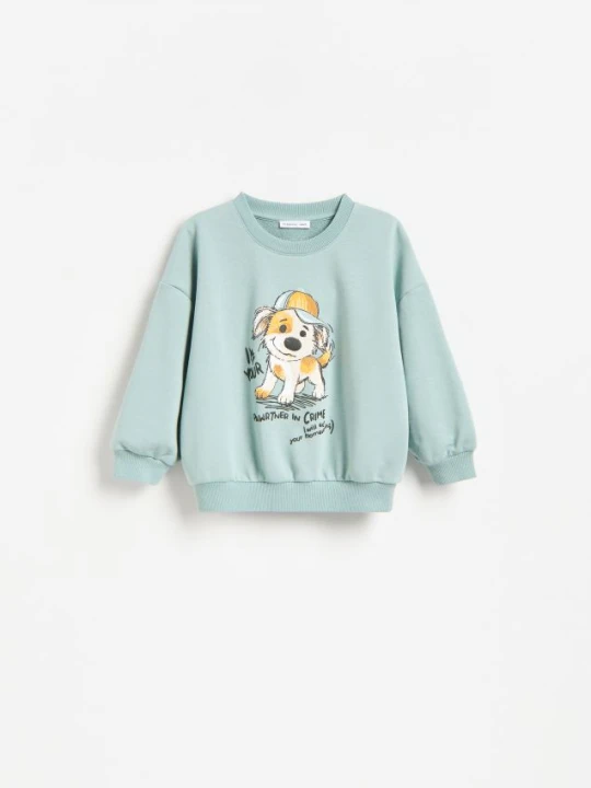 Zdjęcie produktu Reserved - Bluza z bawełną - jasnozielony
