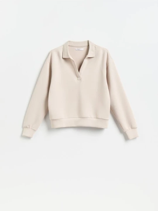 Zdjęcie produktu Reserved - Bluza z dodatkiem modalu - beżowy
