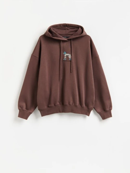Zdjęcie produktu Reserved - Bluza z haftem - brązowy