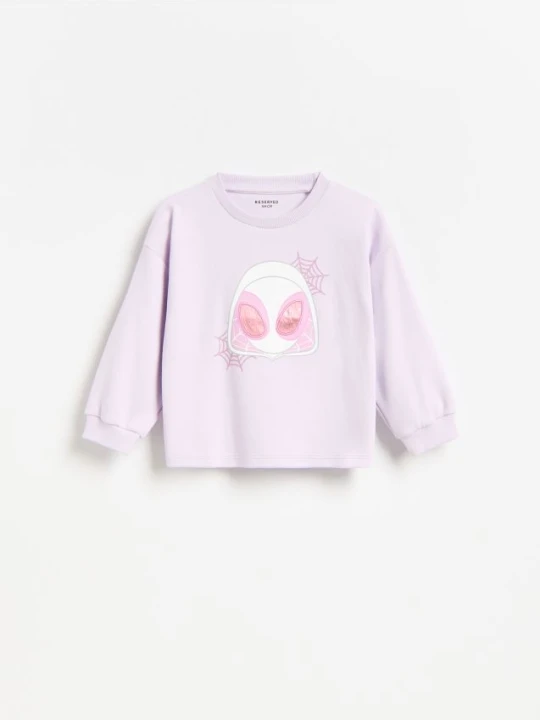 Zdjęcie produktu Reserved - Bluza z haftem Marvel - lawendowy