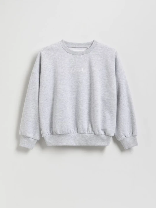 Zdjęcie produktu Reserved - Bluza z haftowanym napisem - jasnoszary