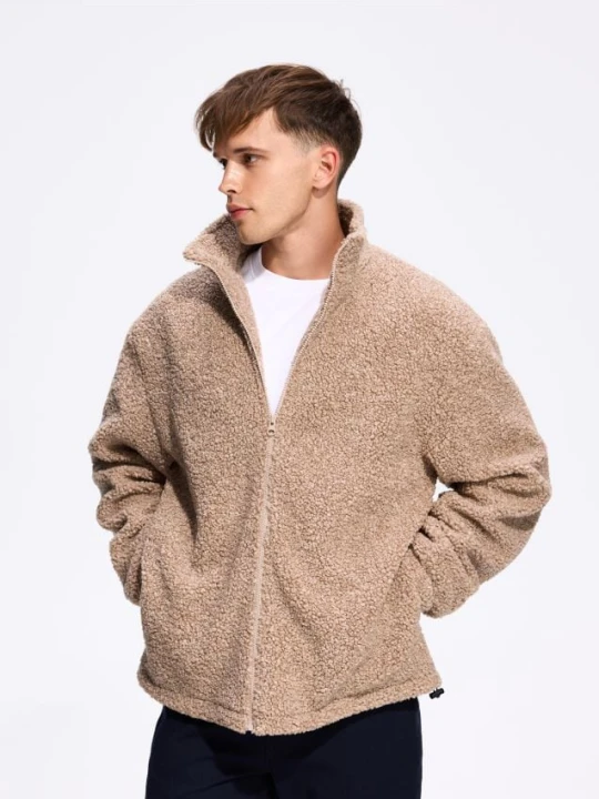 Zdjęcie produktu Reserved - Bluza z imitacji baranka - beżowy