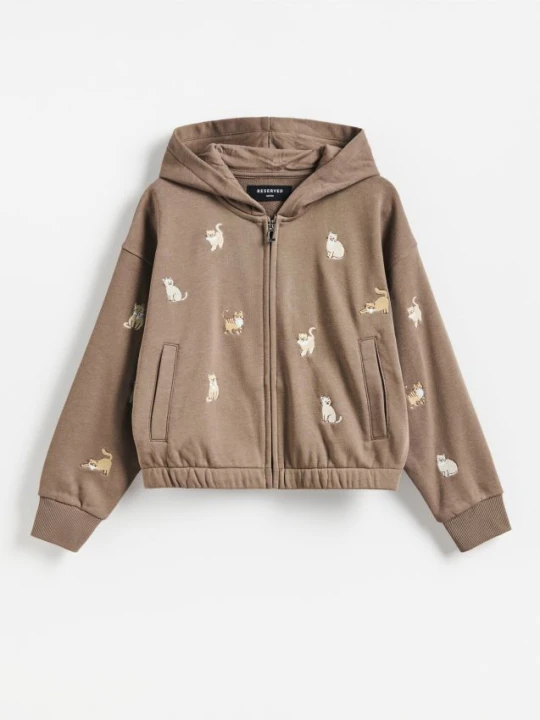 Zdjęcie produktu Reserved - Bluza z kapturem - beżowy