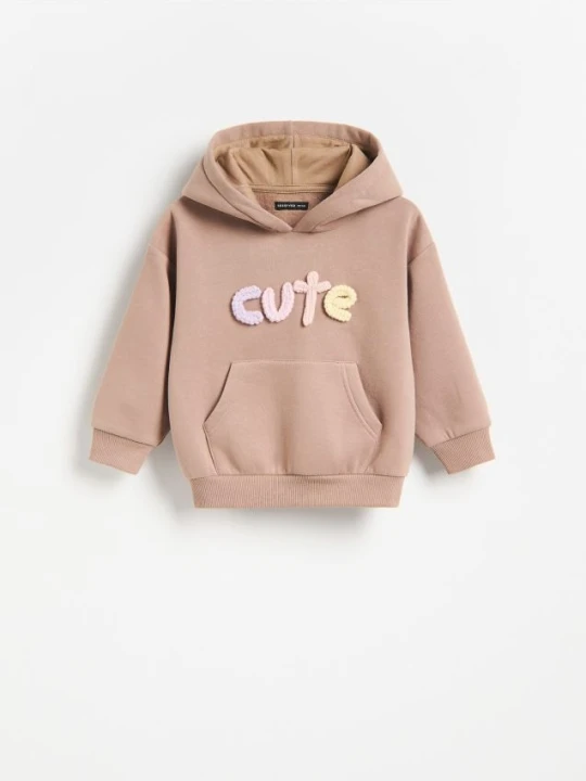 Zdjęcie produktu Reserved - Bluza z kapturem - beżowy